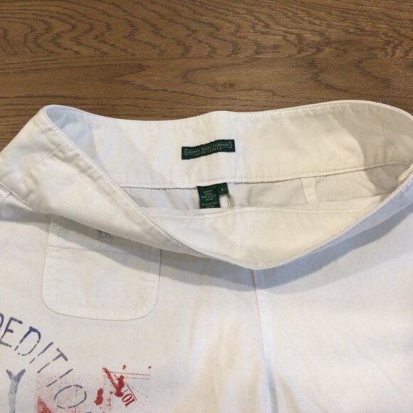 Ralph Lauren Shorts Womens 2 Nautical Button Casual Beach Resort Pockets White - Picture 3 of 9